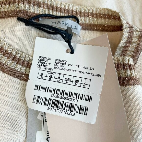 Marella Metallic Trim Cerchio Crop Sweater M NEW - Picture 4 of 11